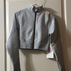 Stylish Women's Gray Textured Jacket